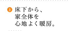 床下から、家全体を心地よく暖房。