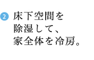 床下空間を除湿して、家全体を冷房。