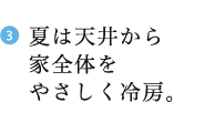 夏は天井から家全体をやさしく冷房。